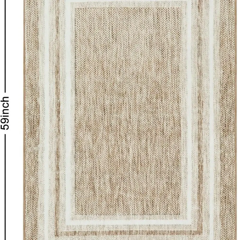 Karpet Modern Berbatas 3x5 Kaki yang Dapat Dicuci - Alas Anti-Selip untuk Ruang Tamu, Kamar Tidur, Pintu Masuk, dan Kamar Mandi - Lembut, Tidak Rontok, Aksen Khusus