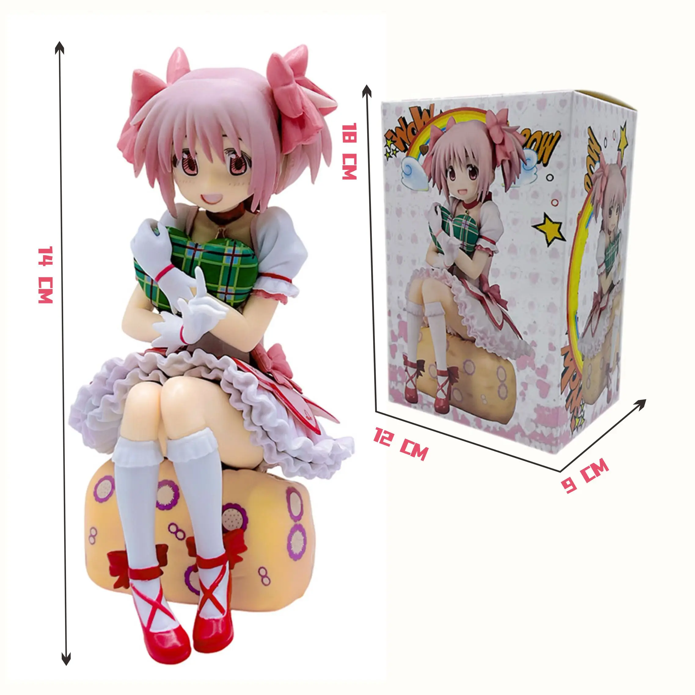 Em estoque Merch de filme de anime de garota mágica |   Estatueta de série colecionável fofa de Kaname Madoka e presente de feriado