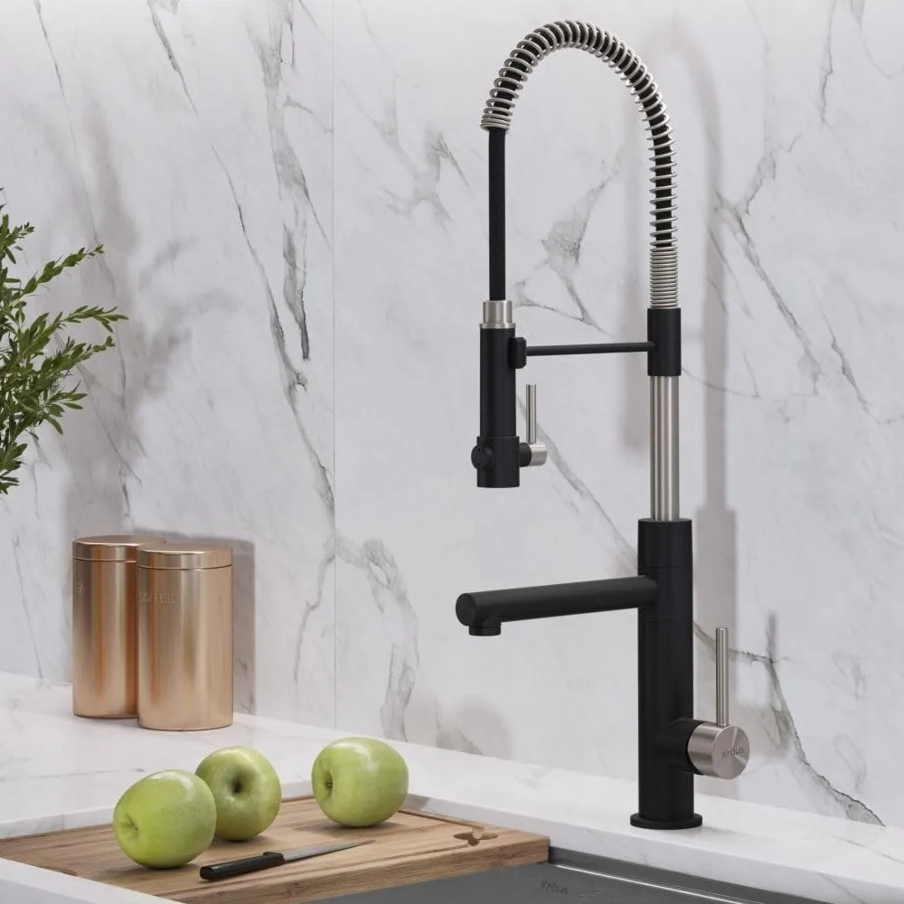 

(1 st Gen) Commercial Style Pre-Rinse Single Handle Kitchen Faucet (No Pull Down) with Pot Filler in Spot Free Stainless