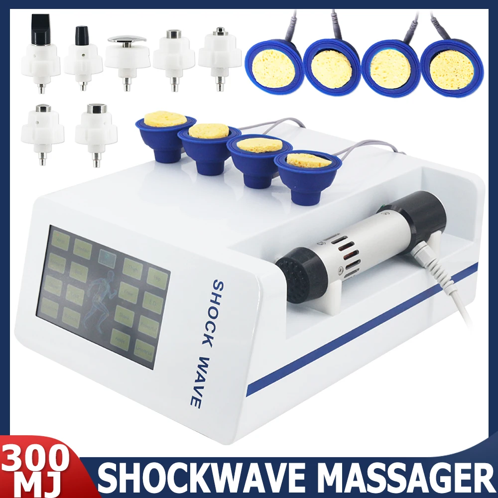 300MJ Shockwave Therapy Machine EMS For ED Treatment Knee Pain Relief Body Massage Relaxation Shock Wave Massager Newest Handle