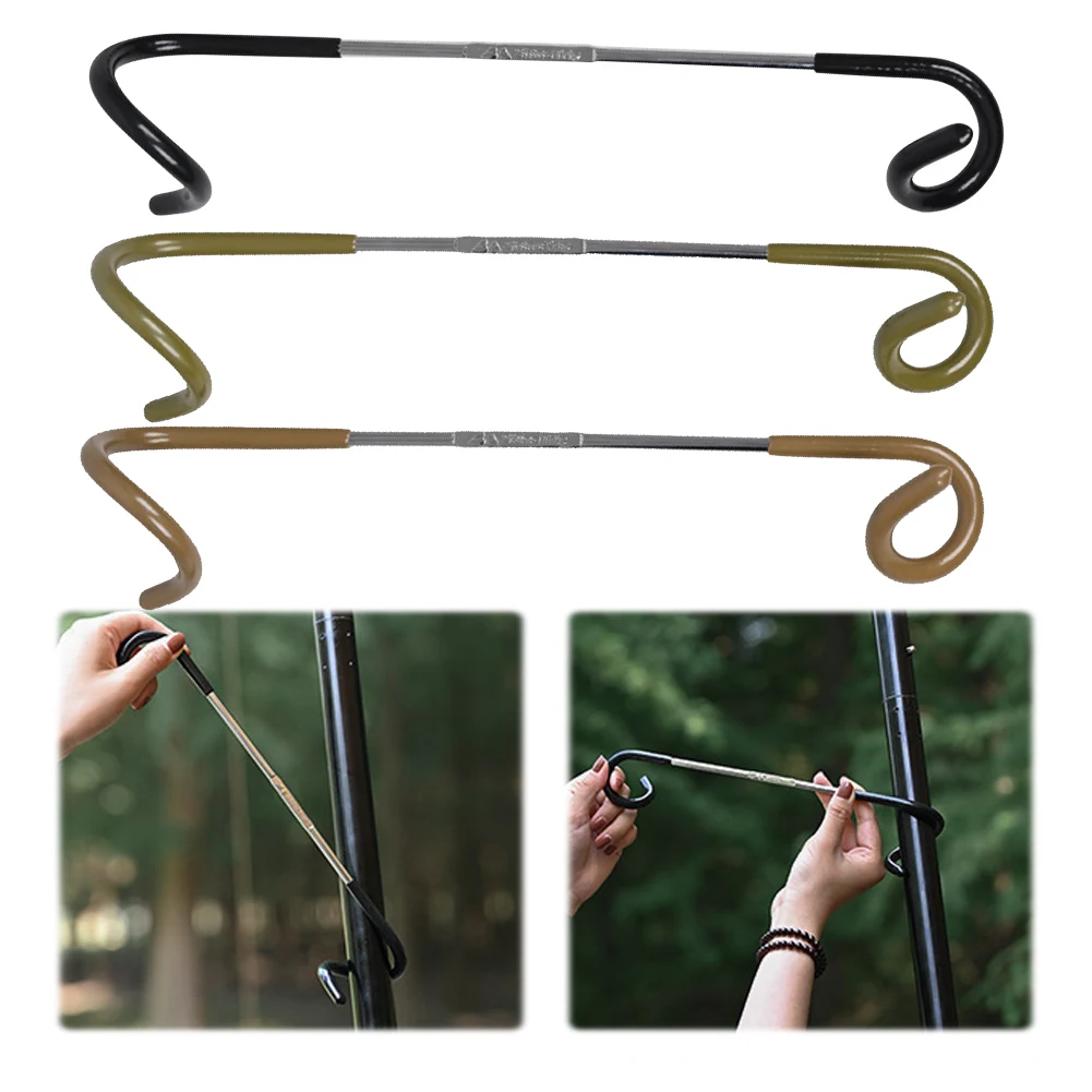 Picnic Equipment Storage Hook Non-Slip Camping Light Pole Hook Stainless Steel Bidirectional Universal Hook Camping Accessories