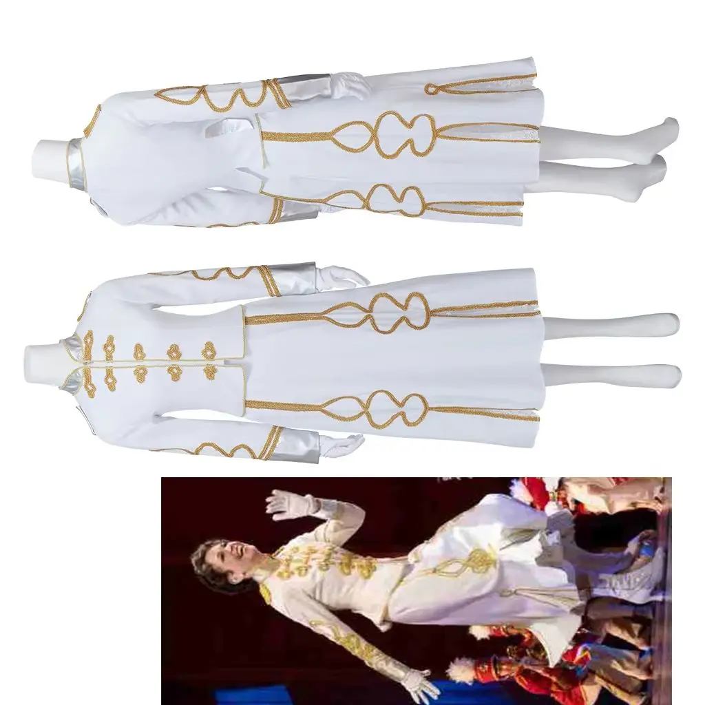 

Musical The Music Men Cosplay Marian Paroo Costume Women Golden Embroidery White Uniform Skirts Suit Broadway Dance Outfit