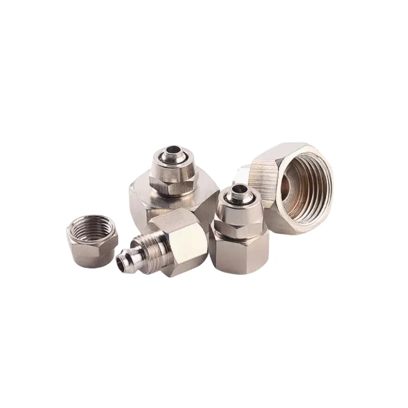 1PCS Internal Thread Straight Through Copper Material Pneumatic Screw PCF Quick Connectors Fitting Gas Hose One Touch Push Into