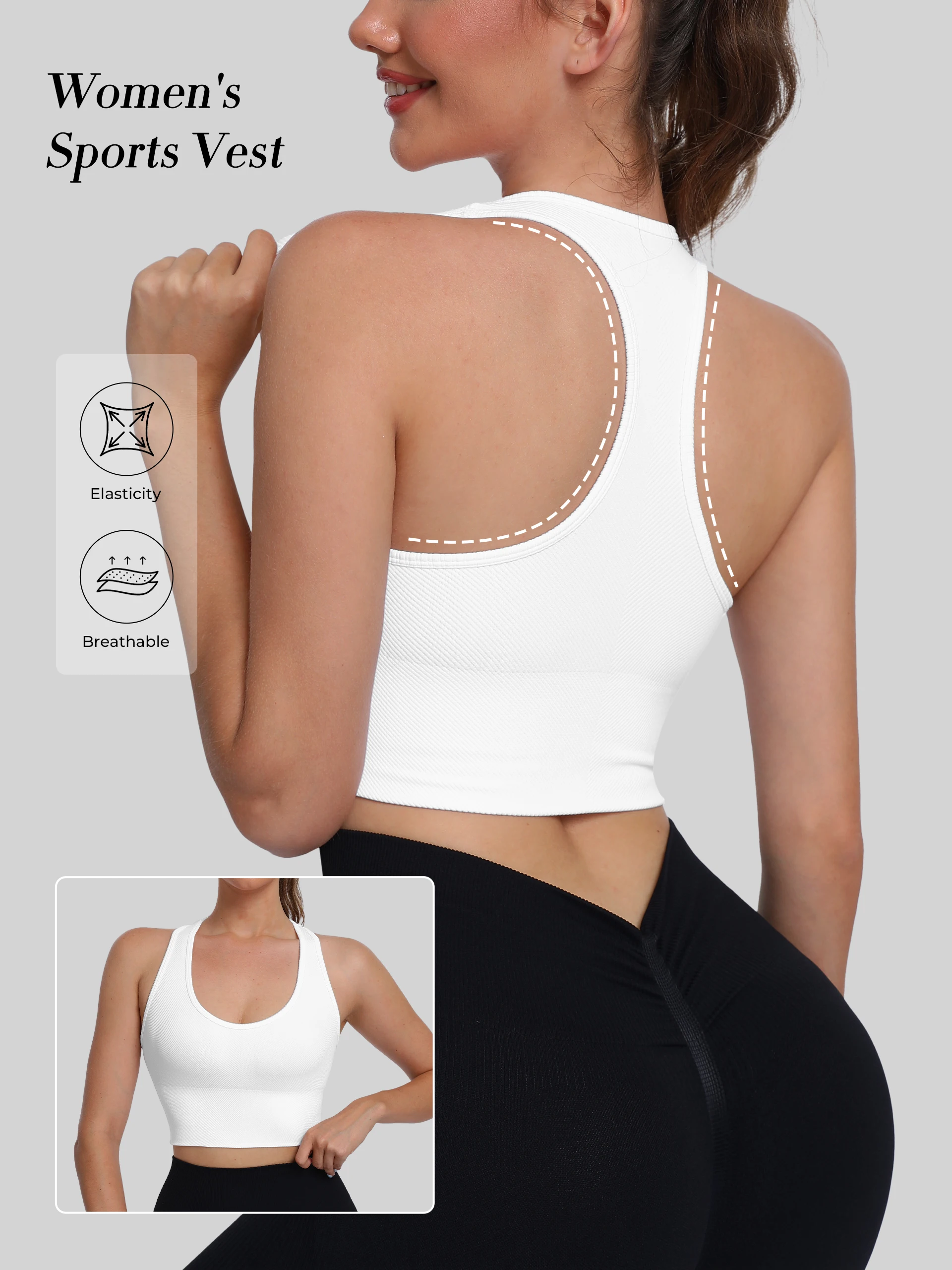 

Ladies' pinstriped sports bra, ladies' yoga and running fitness halter vest, ladies' strap-style design vest, suitable for sport