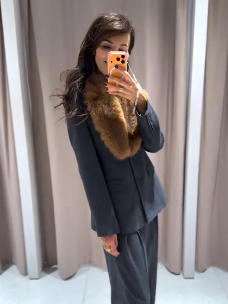 

HH Female Street Style Blazers Solid Turn-Down Collar Long Sleeves Pockets Single Breasted Woman Spring Fashion Casual Coats