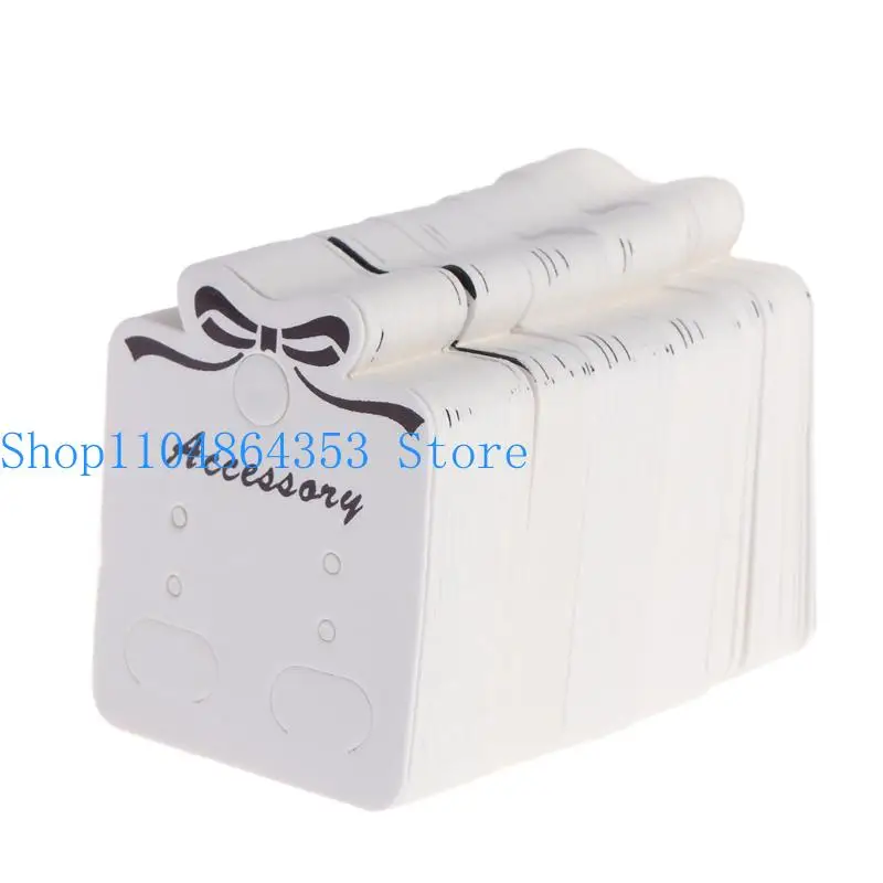 652F 100Pcs Earring Display Cards Paper Tags for DIY Ear Rectangle Holder