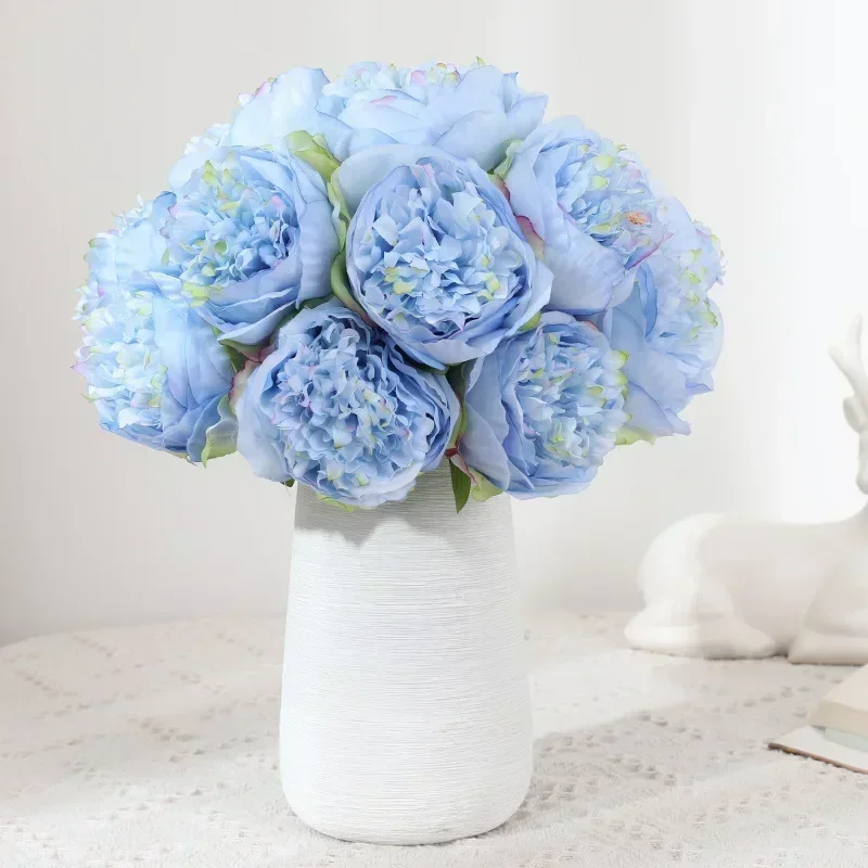 Plantas artificiales de flores de peonía secas eternas, decoración de alta calidad, florero para decoración del hogar y la sala de estar, Año Nuevo