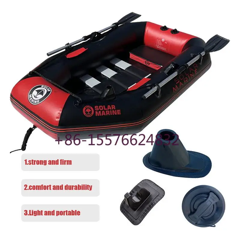 1.75-3.3m Red Water Sport PVC Rowing for 1~6 Person 0.7mm Kayak Inflatable Boat with Slats Bottom Outdoor Water Sports Accessory