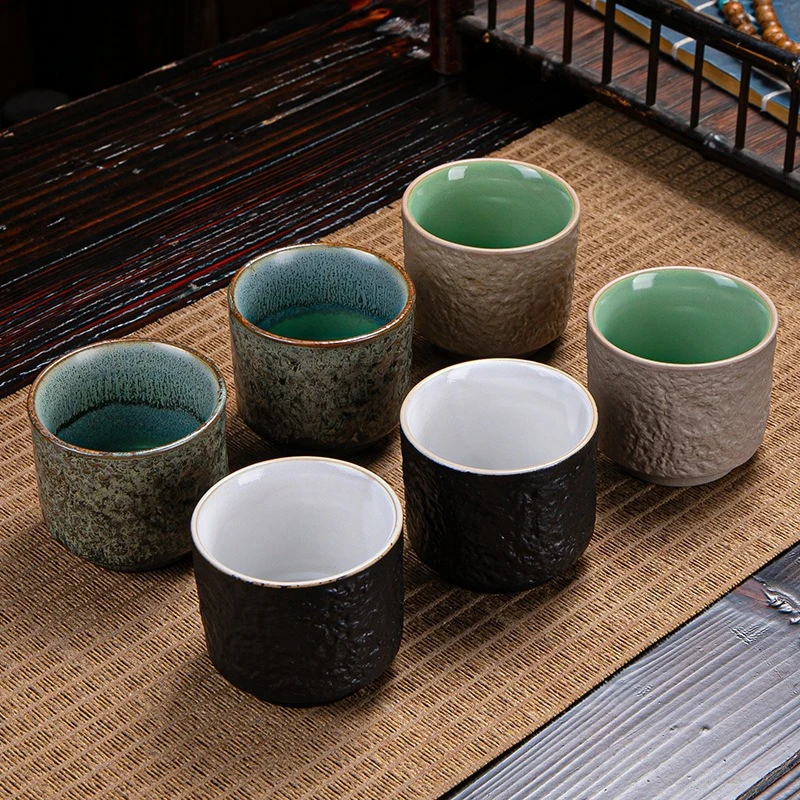 6Pcs Pottery Coffee Mug,Espresso Cups,Japanese Ceramic Tea Cup,Porcelain Tea Bowl,Afternoon Teacup Mugs,Coffee Cups,Wholesale