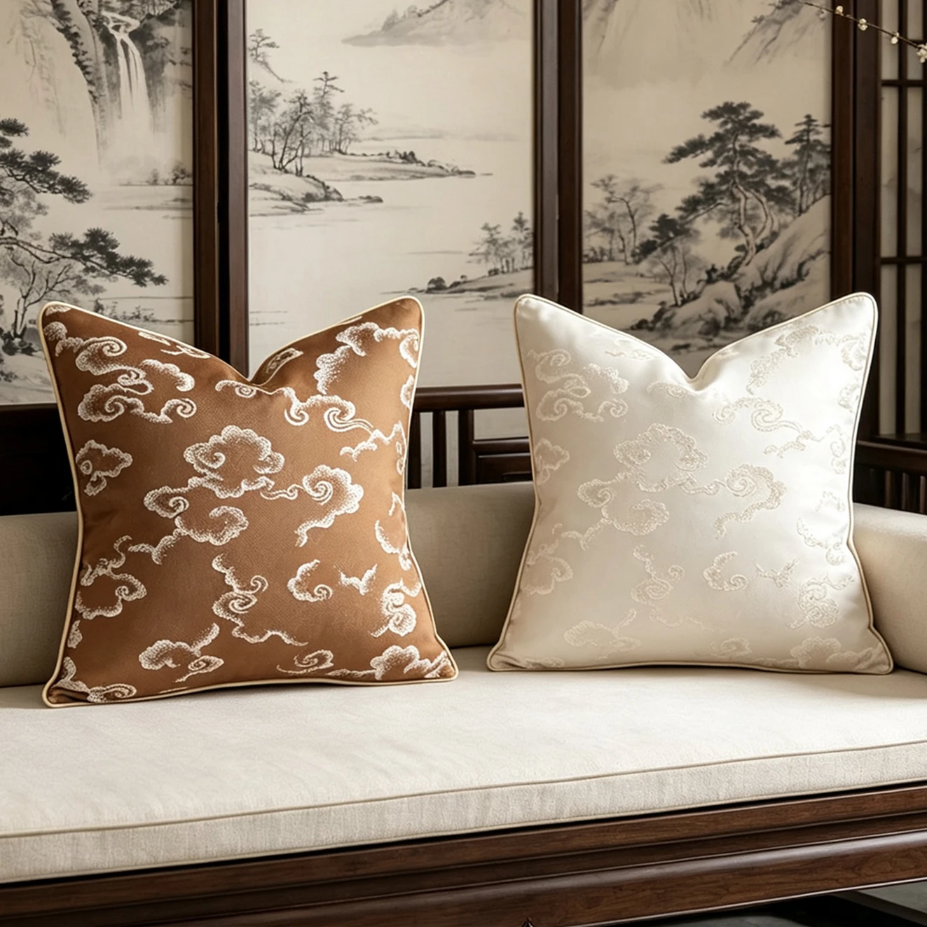 1 Piece Pack 45x45cm Fashion Beige Texture Sofa Chair Designer Classic Clouds Throw Cushion Cover Decorative Home Pillow Case