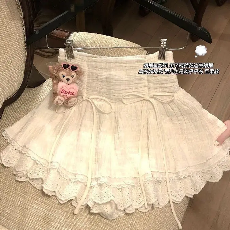 

Japanese Bow Tied Lace Cake Skirt 2025 Spring Summer New Sweet Style Cute Short Skirt Fashionable Skirt Women Aesthetic Urban