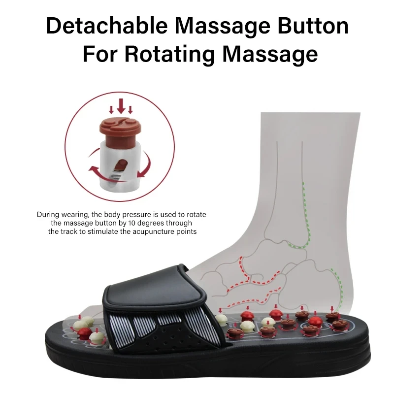 Home Women Men Foot Acupoint Feet Massage Slippers Shiatsu Sandal Feet Acupressure Therapy Rotating Foot Massager Shoes