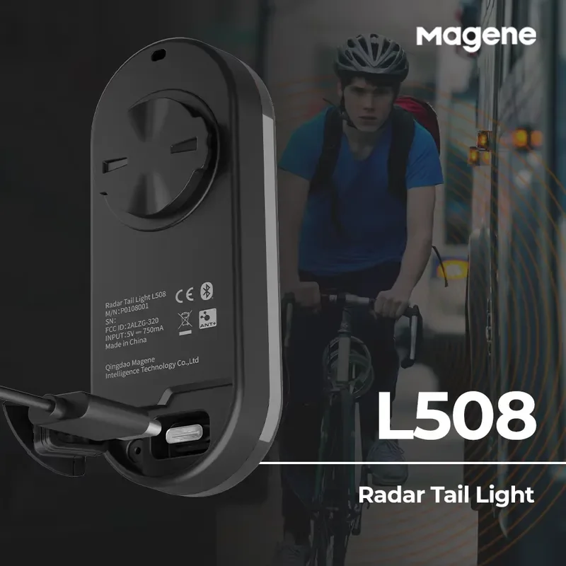 Magene L508 Rader Tail Bike Light Rechargeable Mountain Bike Tail Rear Lamp Night Riding Accessories Creative Multi Lighting