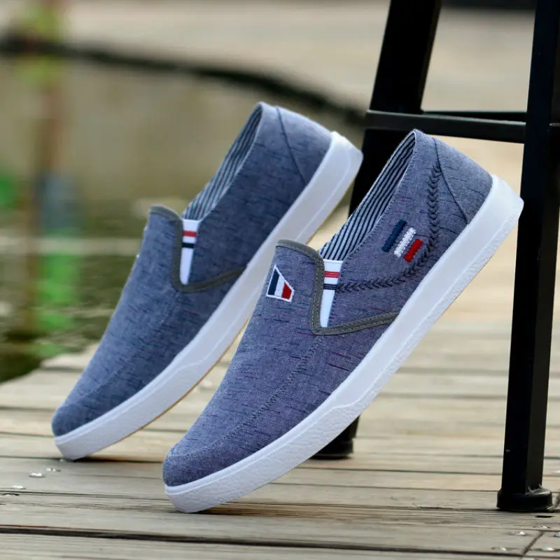 Summer & Spring Men Canvas Shoes Fashion Sports Casual Slip-On Light Sneakers Size 39-44