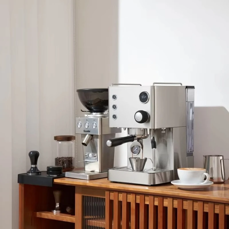 

Retro Semi-Automatic Electric Espresso Machine Stainless Steel Portable Home Coffee Maker 15 Bar Pressure Coffee Pump