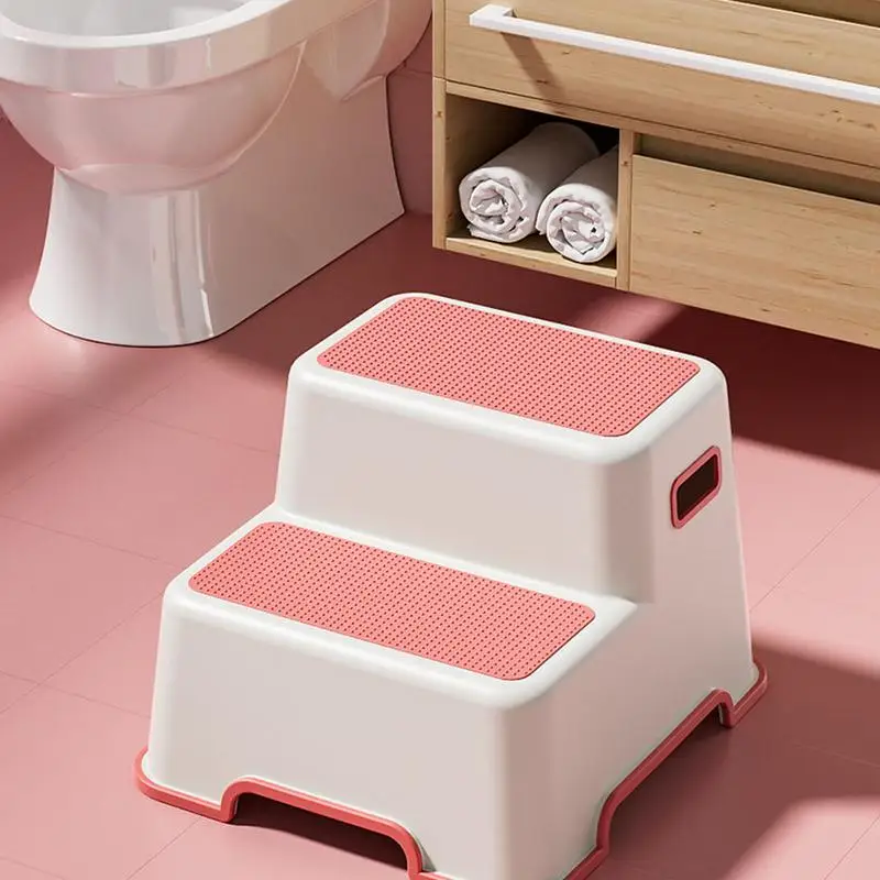 

Kids Potty Step Stools 2-step Children Toilet Stepping Stool Anti-Slip Base Complete Self-cleaning And Self-toilet Step Stool