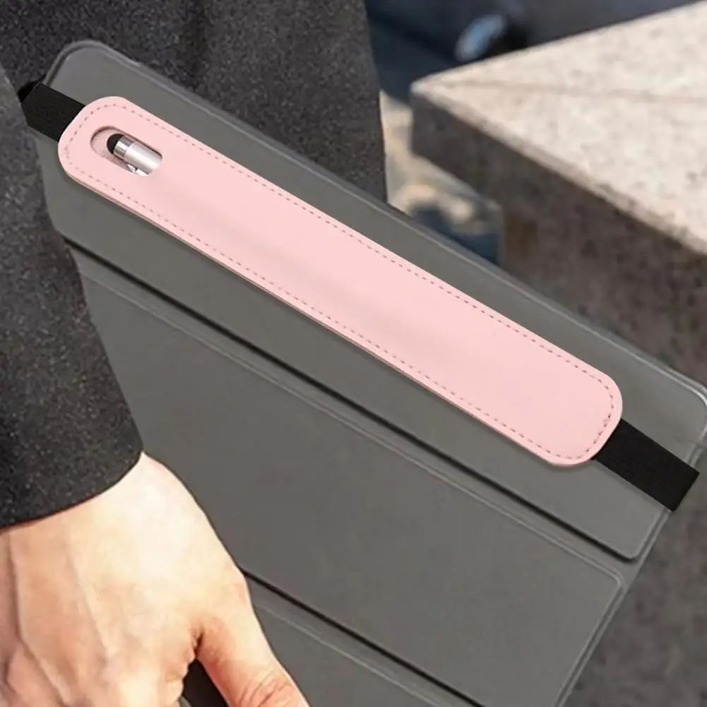Estuche para bolígrafo Stylus portátil con banda elástica, funda protectora para Notebook, cuero de imitación ligero