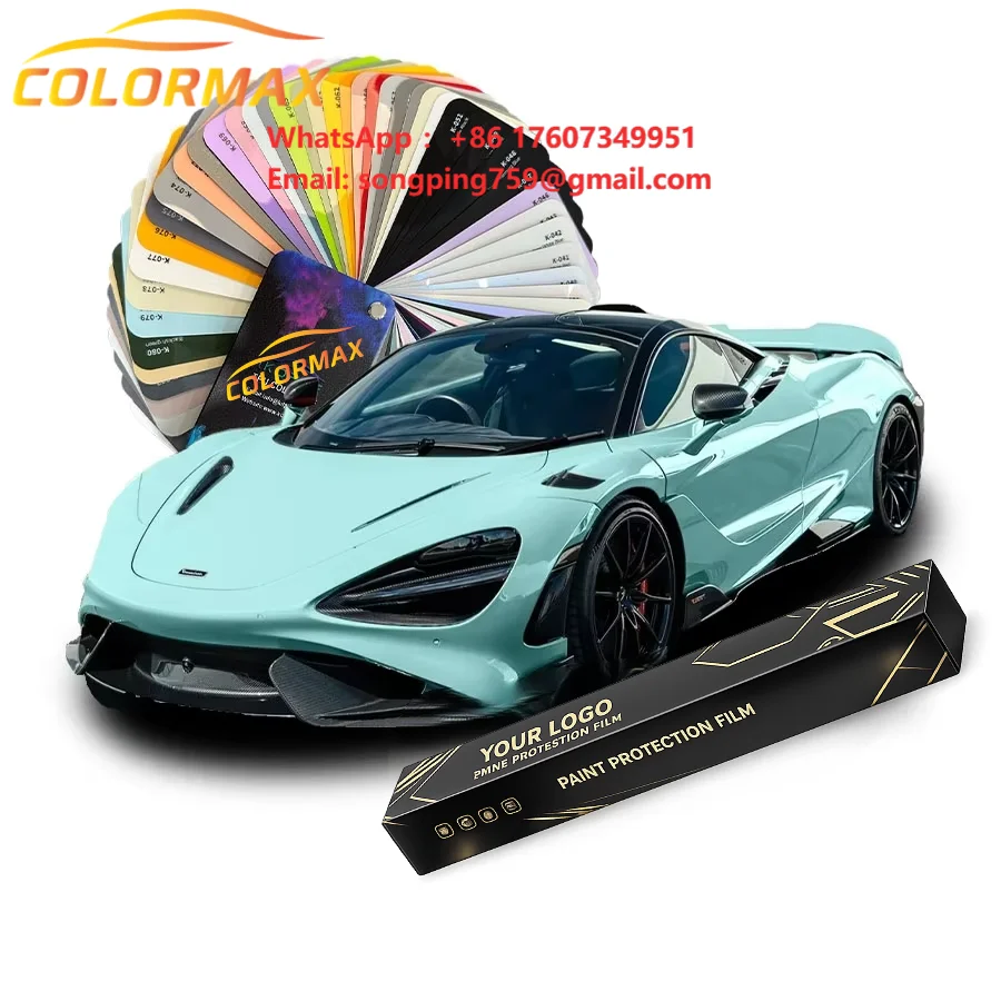 High Glossy TPU Color PPF Dry Wet Installation Anti Stain Prevent Rubble Green Car Wrapping Film Auto Protection Film