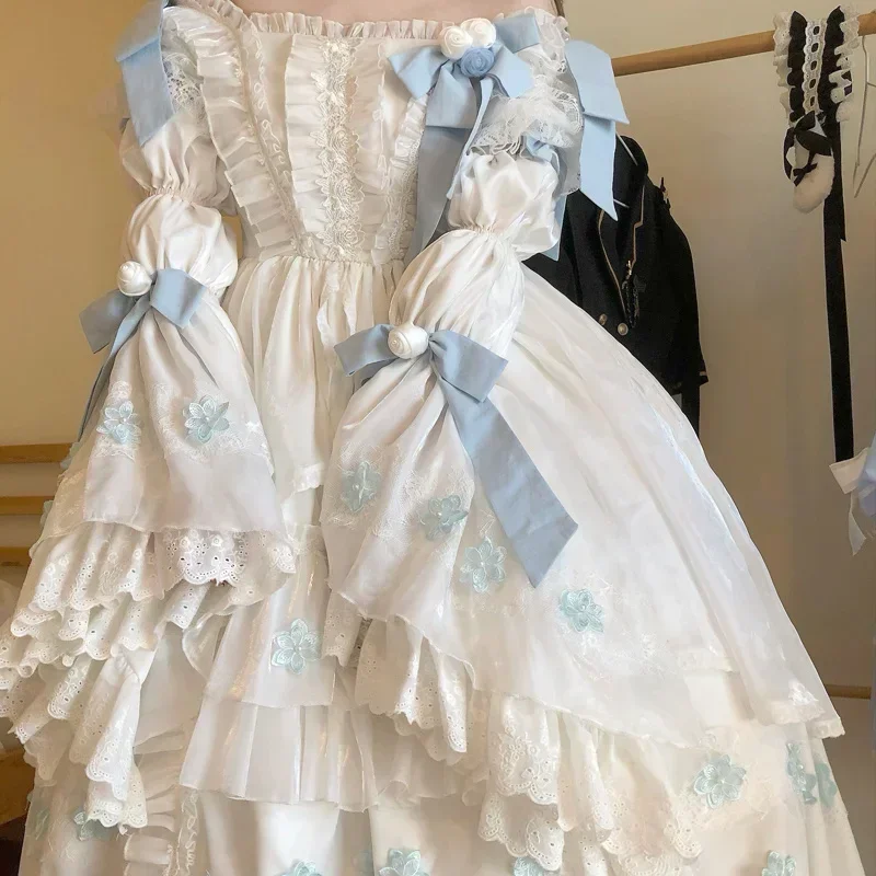 Flower God Flora Lolita Dress Elegant Embroidered Summer Lolita Flower Wedding Dress Gorgeous Sweet JSK Princess Party Dress