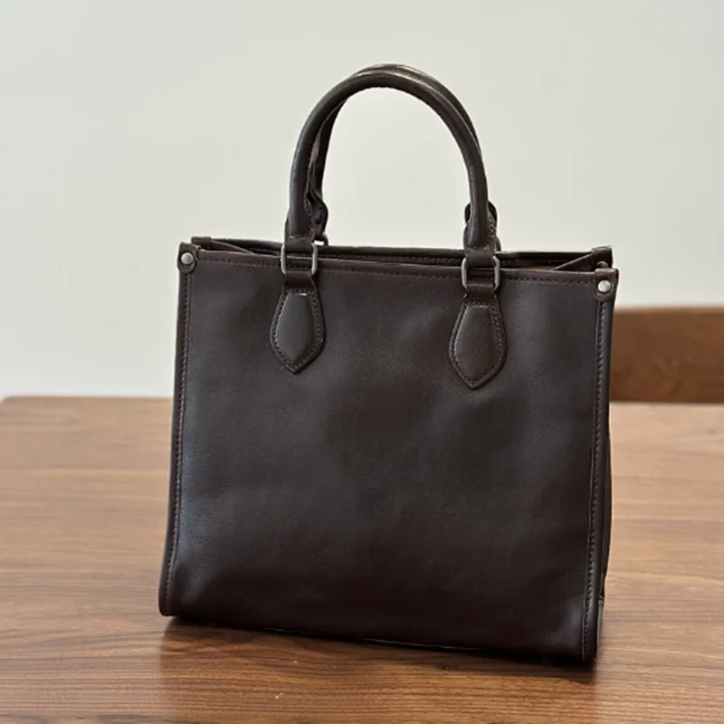 

2025: натуральная кожа, новый стиль, производство воловьей кожи, деловая женская сумка большой вместимости в стиле ретро