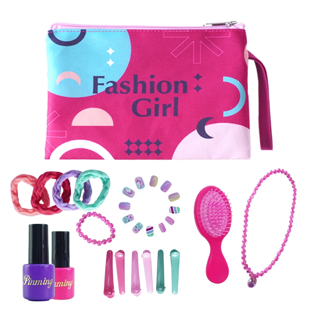 Manicure moda e bellezza borsa per il trucco giochi per parrucchieri per ragazza Set per il trucco giocattolo giochi di imitazione hobby regalo