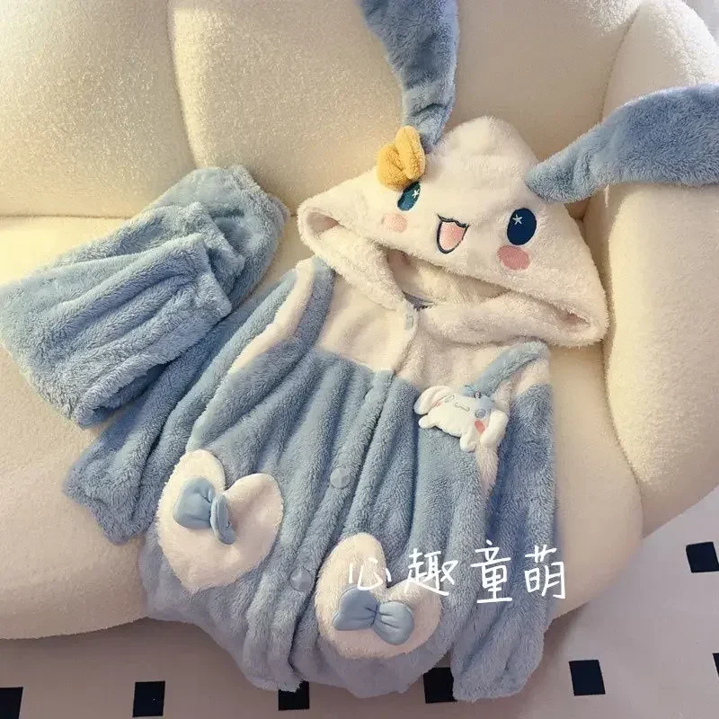 

Cinnamoroll Anime Kawaii MINISO Long Sleeve Shirt Pants Pajamas Cute Cartoon Kuromi Warm Coral Velvet Jacket Clothing Gifts Toys