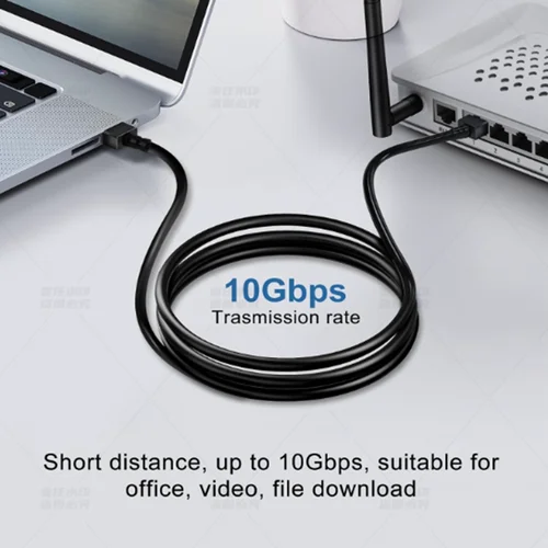 Imagen 2 del producto Cable Ethernet ultra delgado Cat 6, cable LAN flexible Rj45 Cat 6a, cable de red Cat6 de 10 Gbps y 550 MHz para PC, enrutador, Windows negro