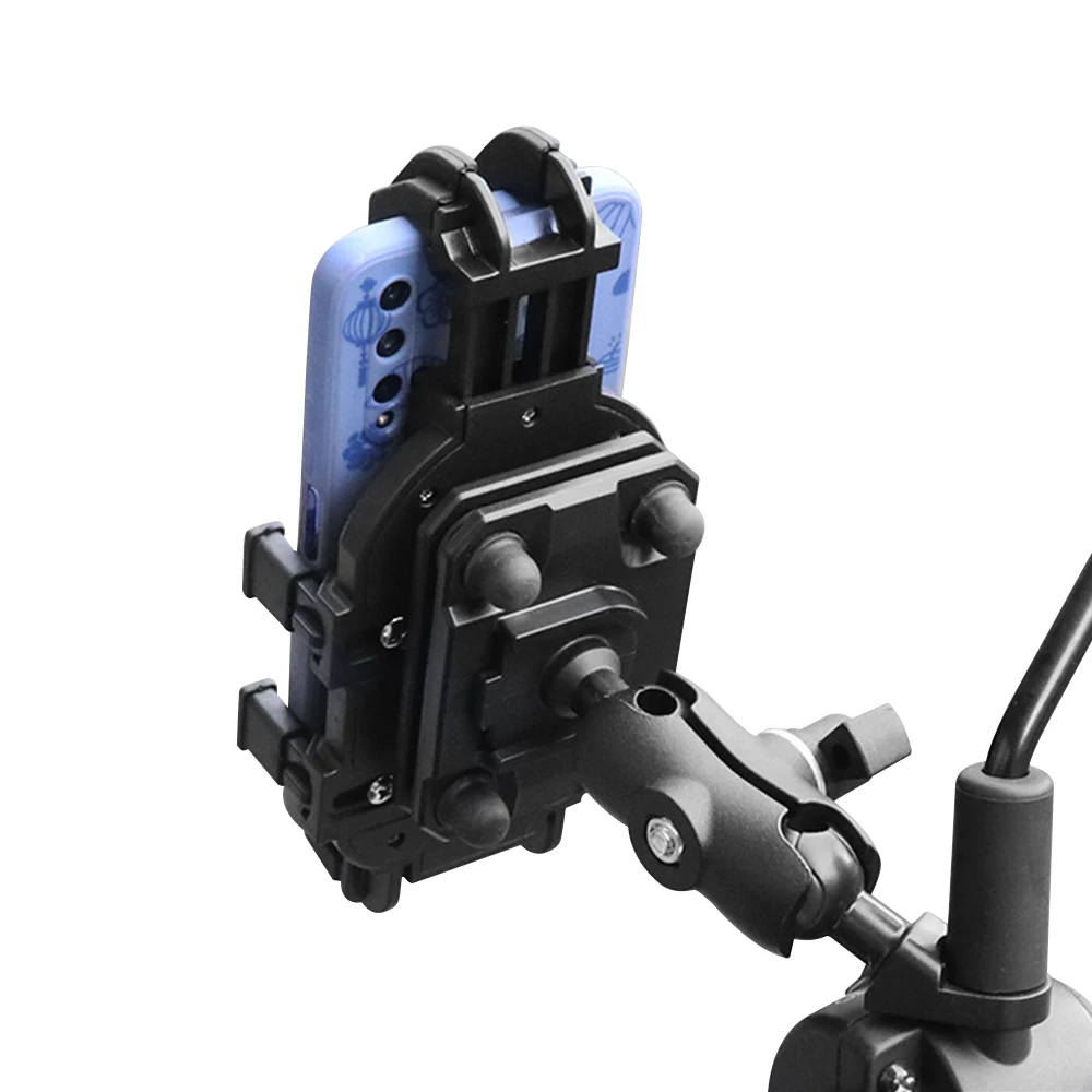 Immagine 9: Supporto per Telefono con Assorbimento degli Urti per Moto e Bicicletta, Stabile e Anti-vibrazione 360° °   Supporto per Navigazione GPS da Manubrio Moto con Regolazione della Rotazione