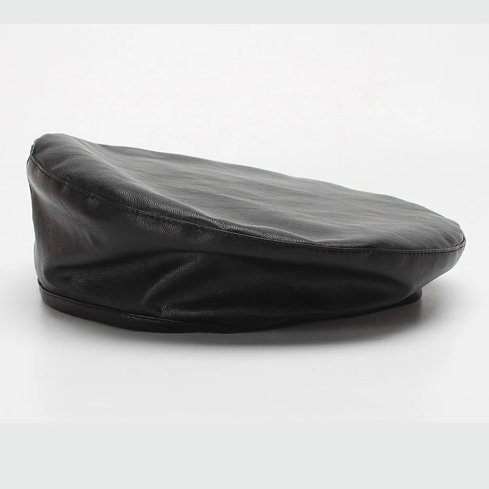 

Faux Beret Beanie Hat Black Fashionable Warm Lightweight for Men Women Versatile Stylish Womens Faux Hat Casual