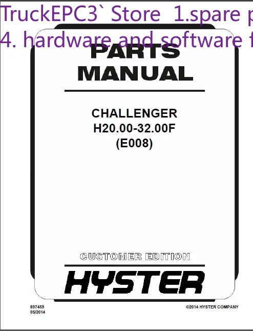 TruckEPC3 HYSTER Spare Parts PDF 2017 For USA And EURO Version FULL MODELS