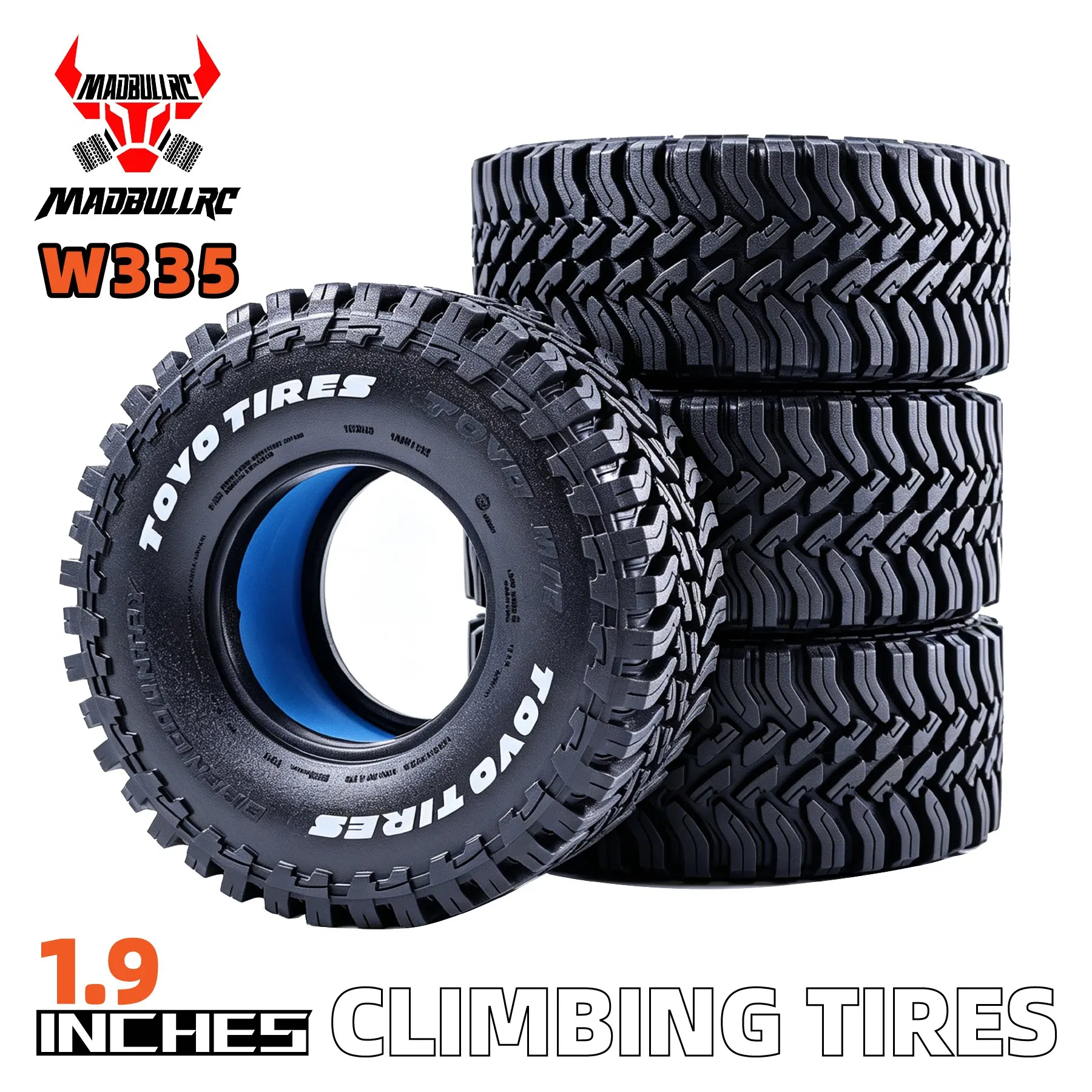 109mm Wheel Tire 1.9 Inches Double Segment Sponge Butyl Rubber Tire for SCX10 TRX4 RC Car Upgrade OP Accessories Parts