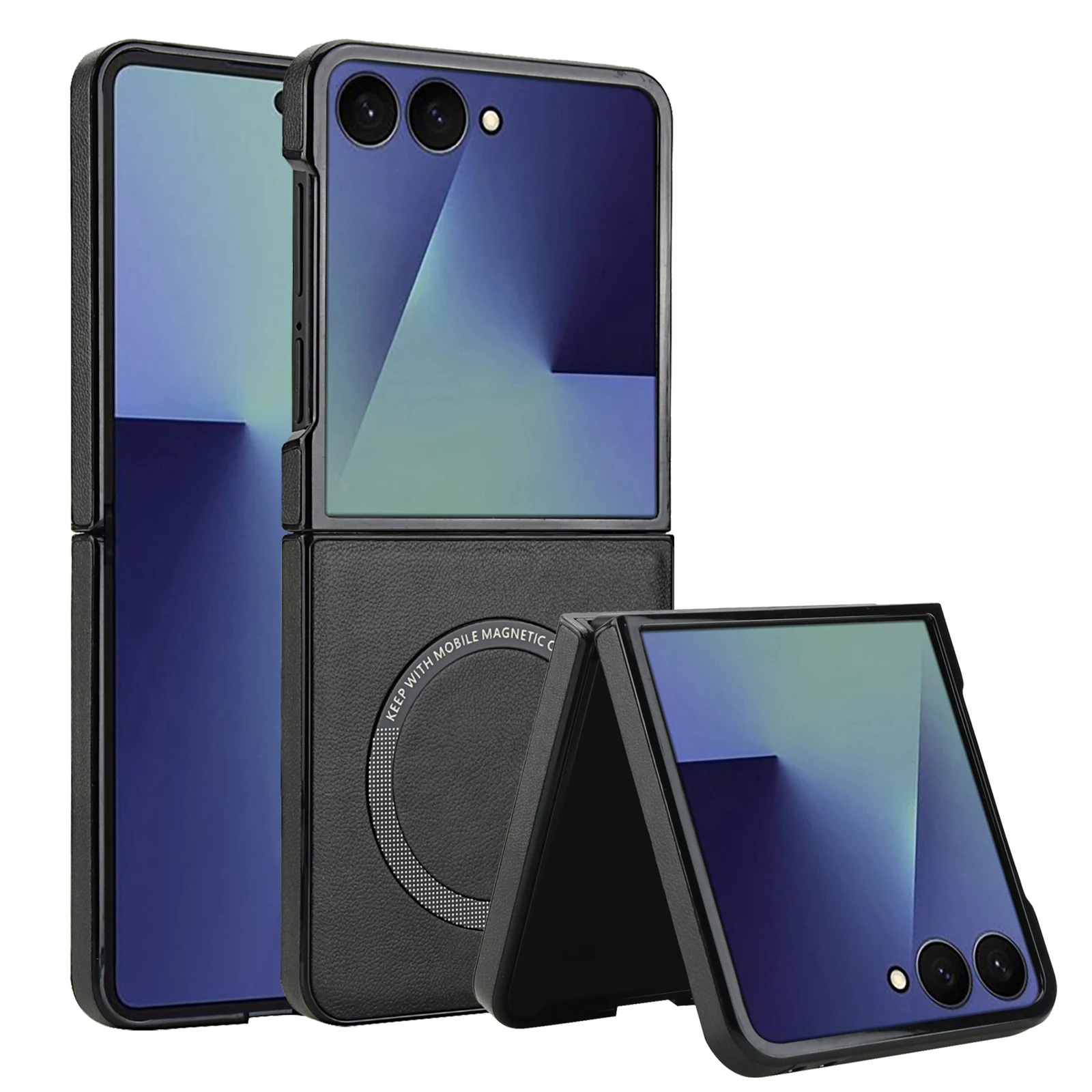 Кожаный чехол для телефона с магнитной беспроводной зарядкой для Samsung Galaxy Z Flip7 Flip6 Z Flip 6 5 4 3 Flip7 FE Защитный чехол