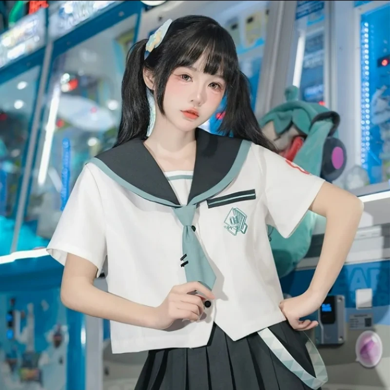 Cartoon Animation Hatsune Miku Anime Cosplay Peripheral Suit Uniform Pleated Skirt Sailor Suit College Style