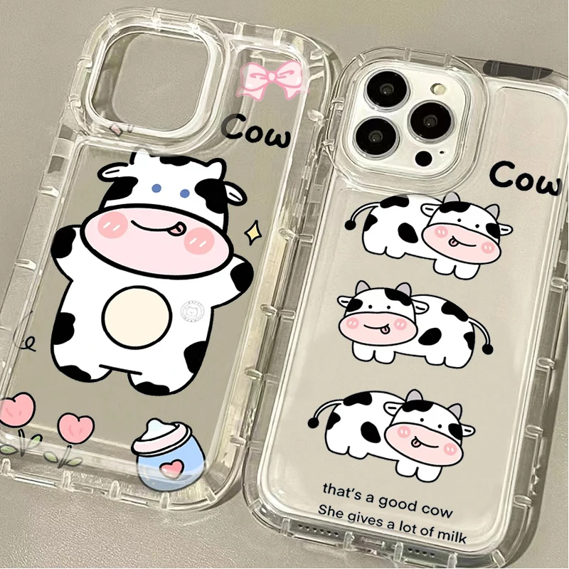 Lovely Cow Clear Soft Case For Xiaomi 13T 12T 14 13 12 Pro 10 11 Lite 5G NE POCO X6 X5 X4 GT X3 NFC F3 F4 F5 F6 Pro M5S Cover