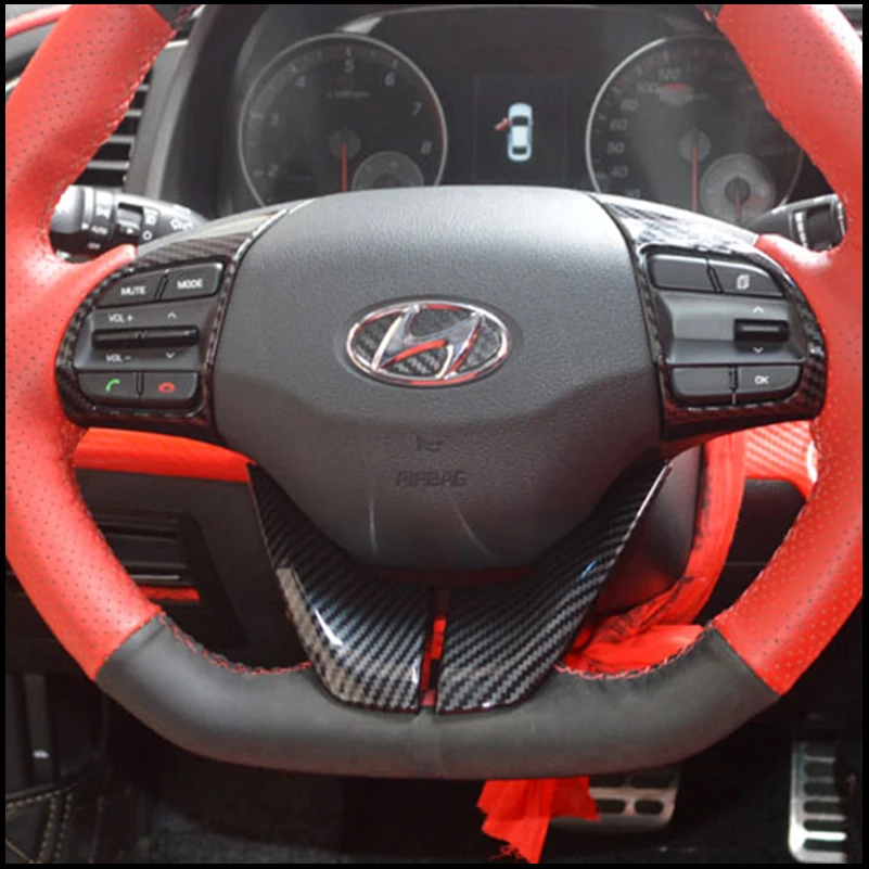 

Car Styling For Hyundai IONIQ 2016 2017 2018 Steering Wheel Button Cover Trim Decorative Frame Auto Parts Accessories