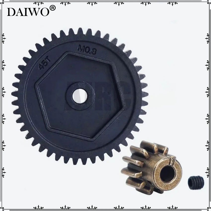 Harden Steel Spur Gear 45T 0.8M 32P #8053 11T Motor Teeth for 1/10 RC Model Crawler Traxxas TRX-4 Defender Bronco K5 TRX4 TRX-6