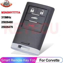 KEYECU-Key Fob remoto para Chevrolet Corvette, M3N5WY7777A, 2005 2006 2007 2008 2009 2010 2011 2012 2013, 315MHz, 25926480, 25926479
