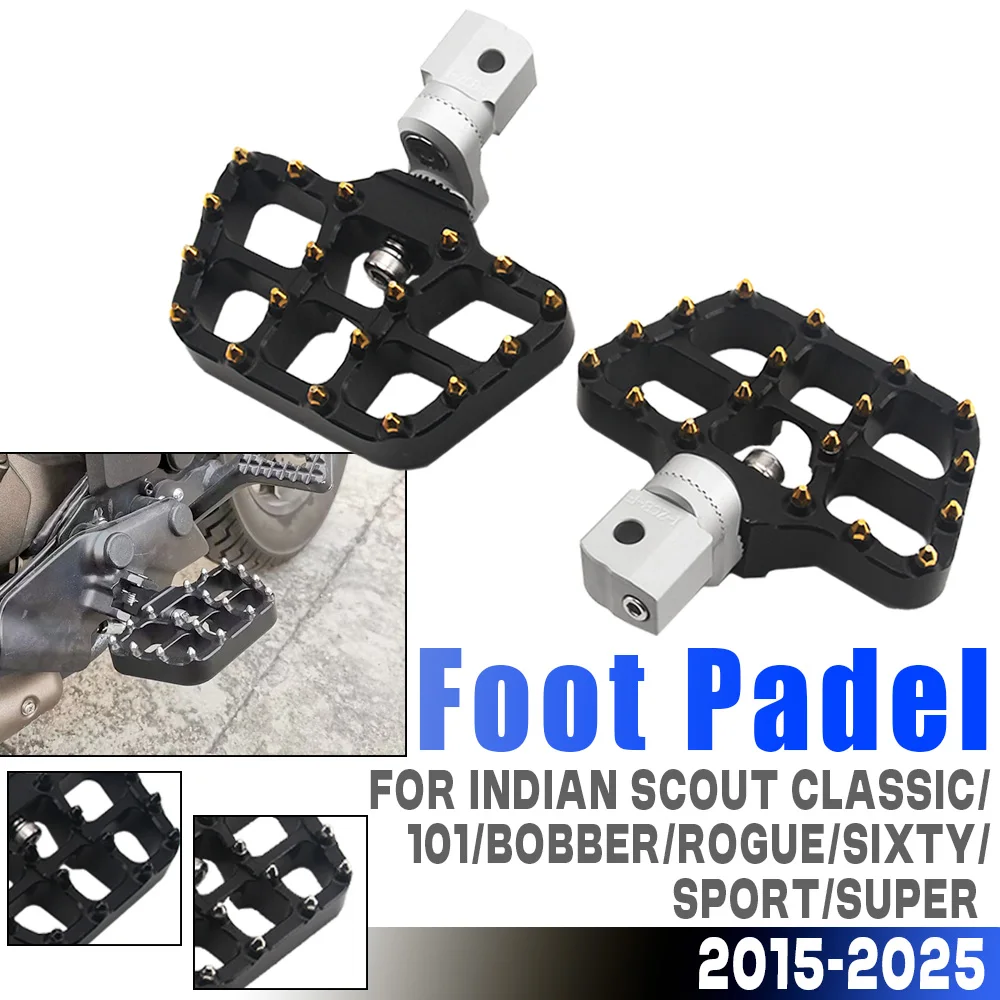 

Front Footrests For Indian Super Scout Bobber Twenty ABS Rogue Adjustable Footpegs Motorcycle Anti Slip Spikes Foot Rest Pedals