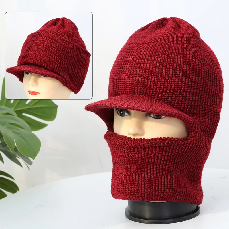 

2025 Headwear Fashion Cap Hugger Toque Head Stocking Watch Knitted Woolen Winter Old Man Hat Scarf Warm Outdoor Cycling B7M54