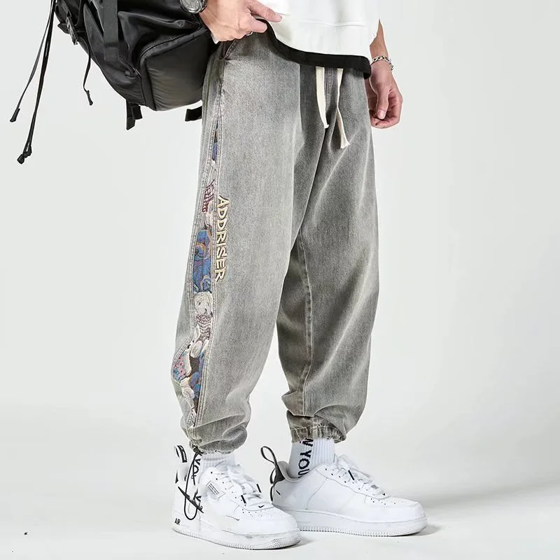 

Mens Jeans Pants 2023 Fashion Streetwear Straight Harajuku Denim Trousers