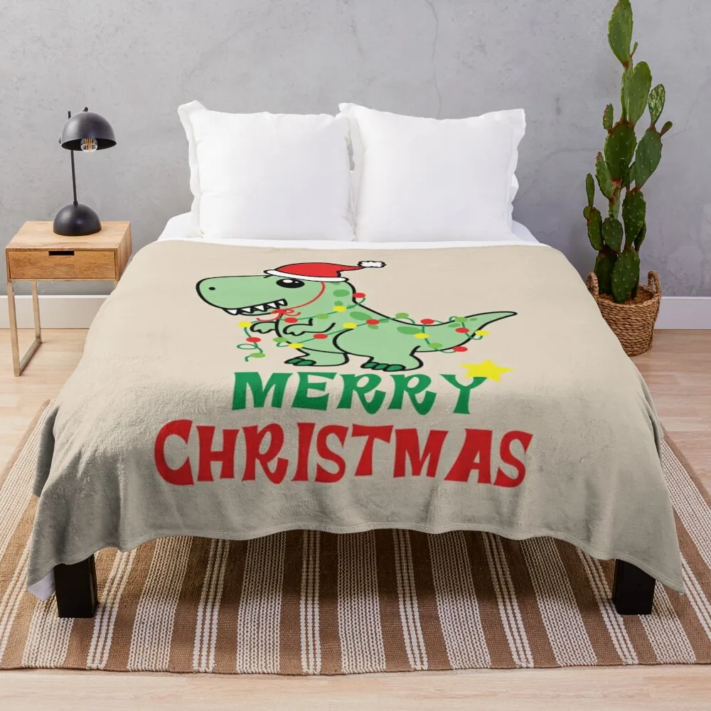 

CHRISTMAS DINOSAUR Throw Blanket Luxury Designer Bed covers Blankets