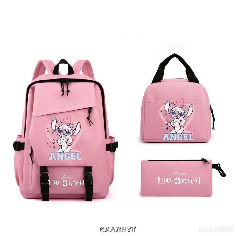 Lilo And Stitch Waterproof Student Bookbag 3Pcs Backpack Girls Travel Rucksack Women Teens School Bag Cute Laptop Mochila