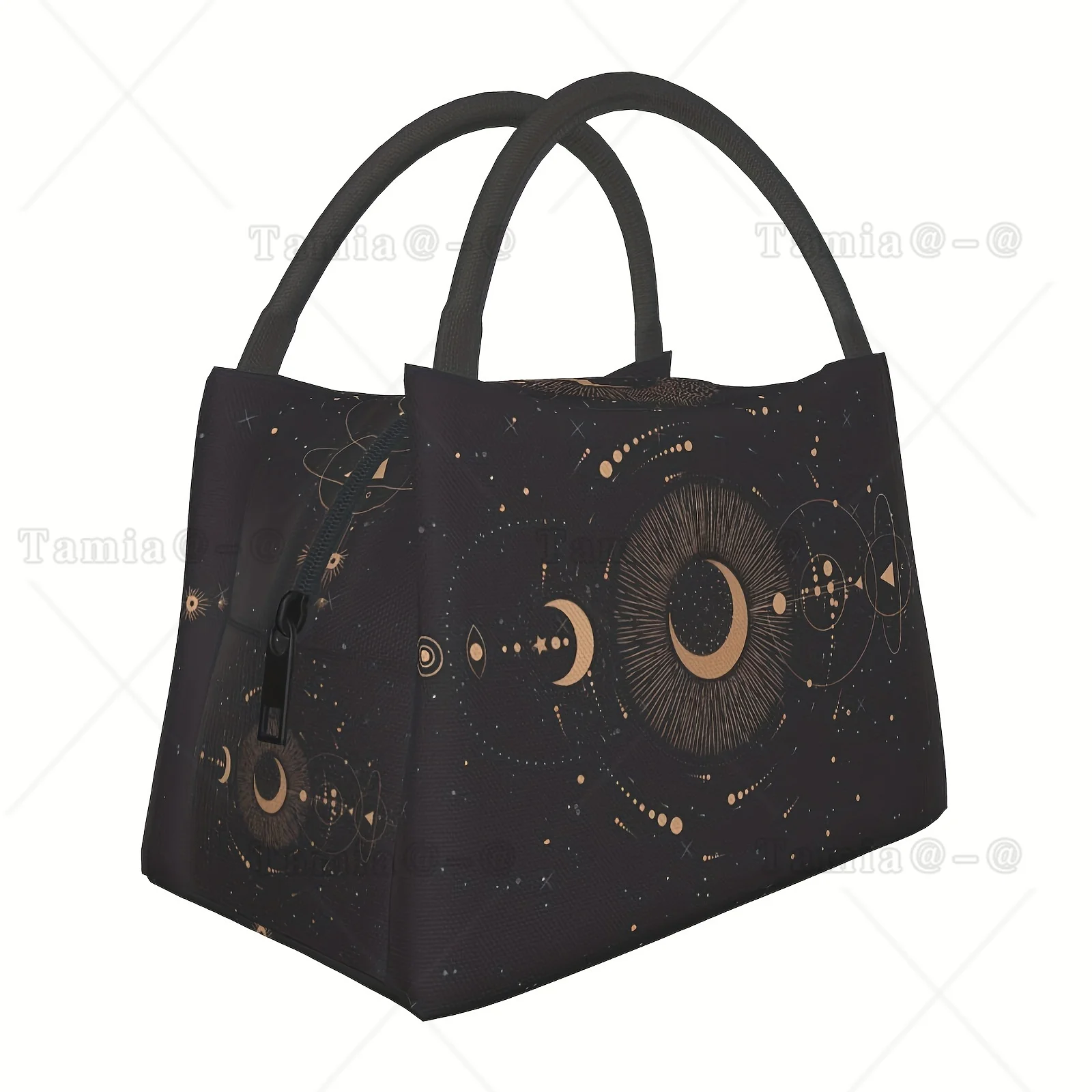Golden Moon Astrology Galaxy Lunch Boxes Leakproof Cooler Thermal Insulated Lunch Bag Container