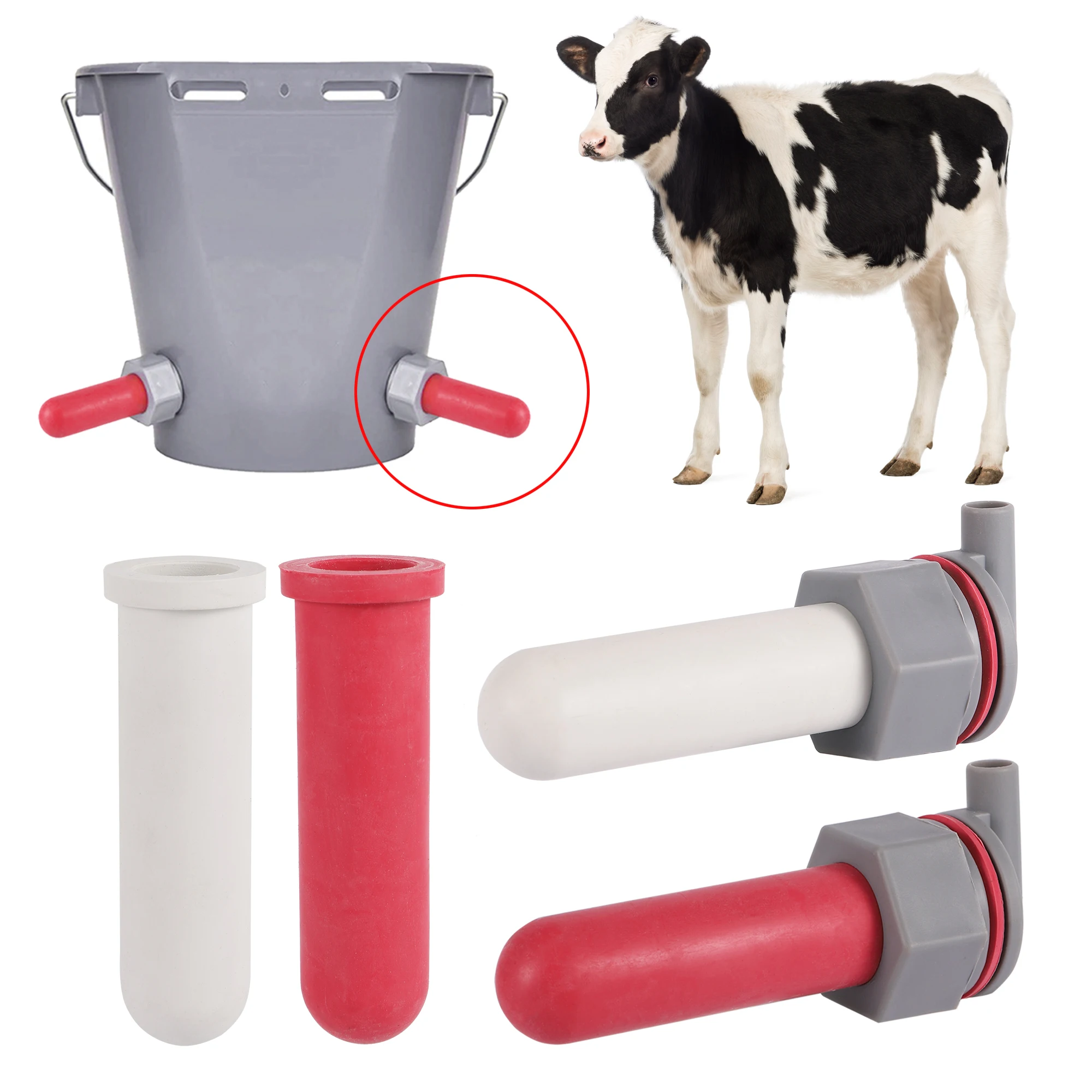 Calf Feeding Bucket Pacifier Small Milk Nipple Artificial Food Grade Soft Rubber Nipple Eating Nipple Cow Sheep Special