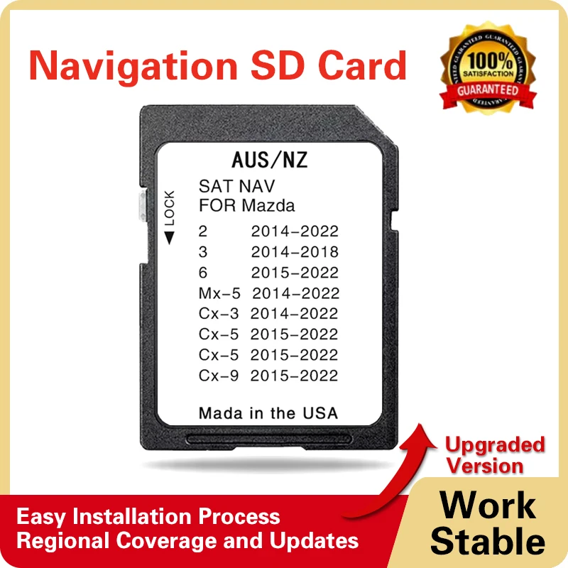 

SD Card 2024 Update Australia New Zealand map for Mazda 2/3/6/CX3/CX5/CX8/CX9/MX5 Vehicle 16GB Navigation Connect 1 System