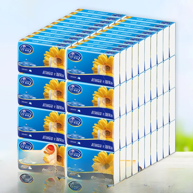 Asciugamani di carta fazzoletto portatile Winnin 60 Pas 205x205mm Dimensioni 4 strati Materiale originale in pasta di legno come per Pa