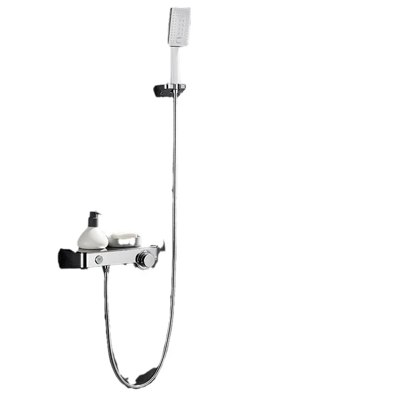 

Large flat panel, modern minimalist set, hot and cold shower shower.
