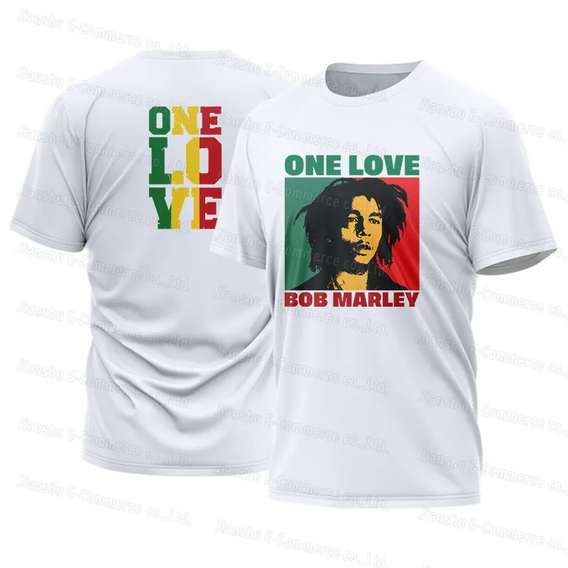 Bob Marley Verão Manga Curta Rocha Do Punk 3D Impressão T-Shirt Casual Moda Oversize Camisa De Basquete Top Preto 6xl