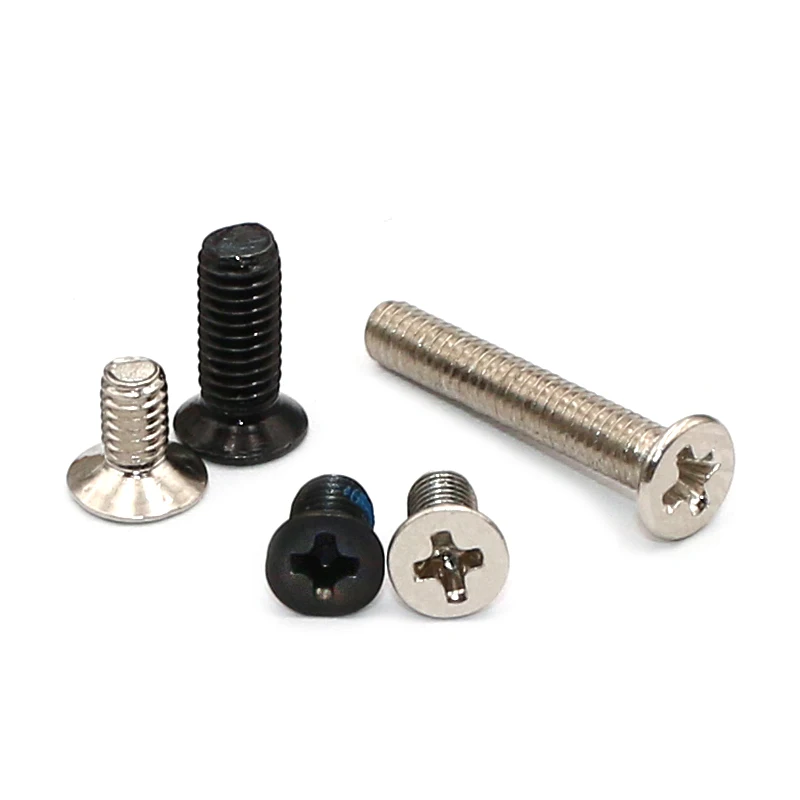 

100Pcs/lots Length=10/12/14/16mm Black zinc/nickel Cross Phillips Flat Countersunk Head Machine Screw Bolts