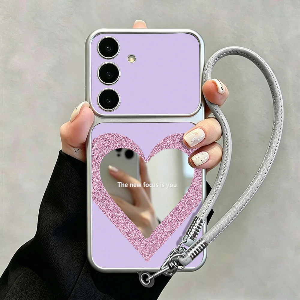 Make-up-Spiegel-Herz-Hülle für Samsung A57 5G A56 A55 A17 A16 A54 S26 Ultra S25 FE S24 S23 A53 A37 A36 A35 A07 A06 Cover